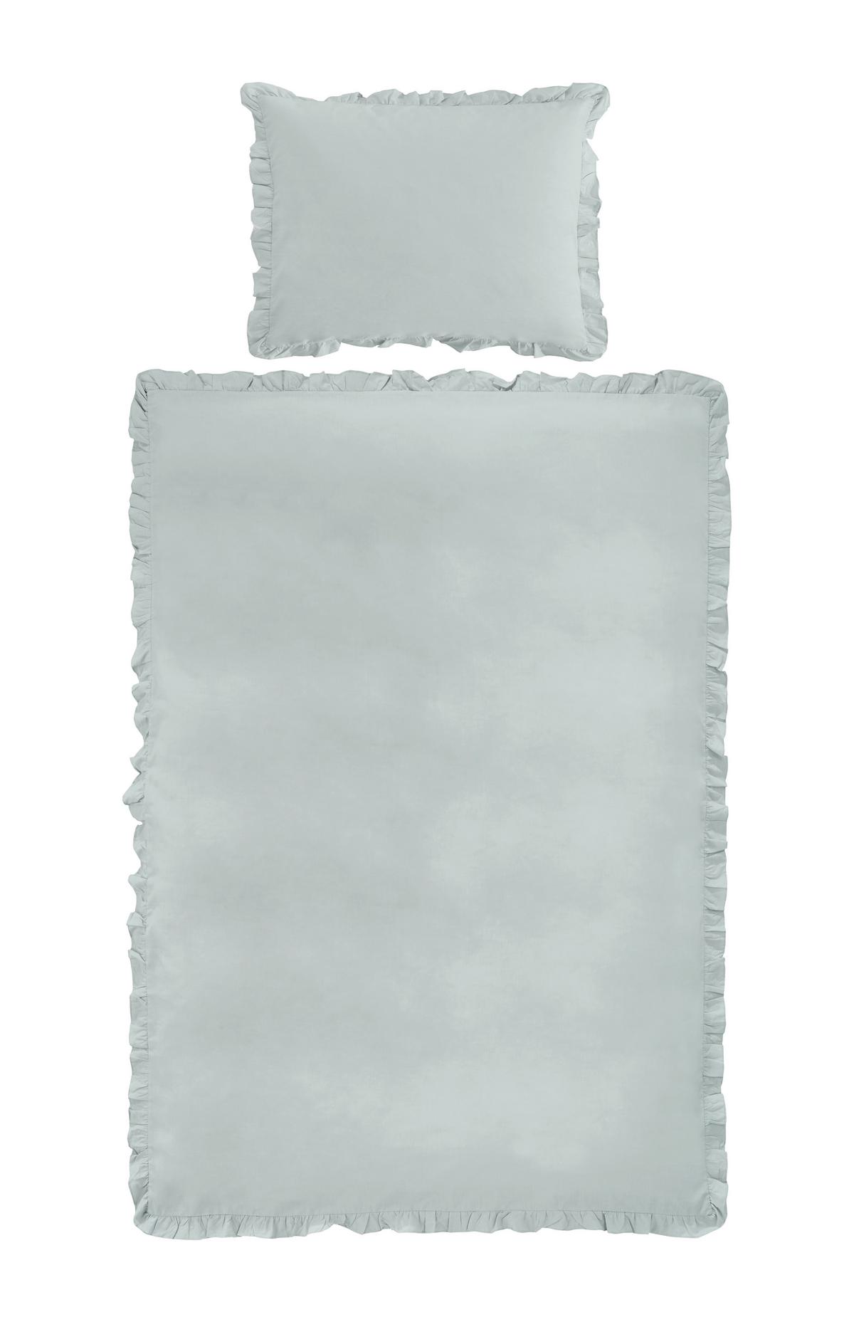 Ágyneműhuzat-garnitúra Rüschen - zsályazöld, Romantik / Landhaus, textil (140/200cm) - Modern Living