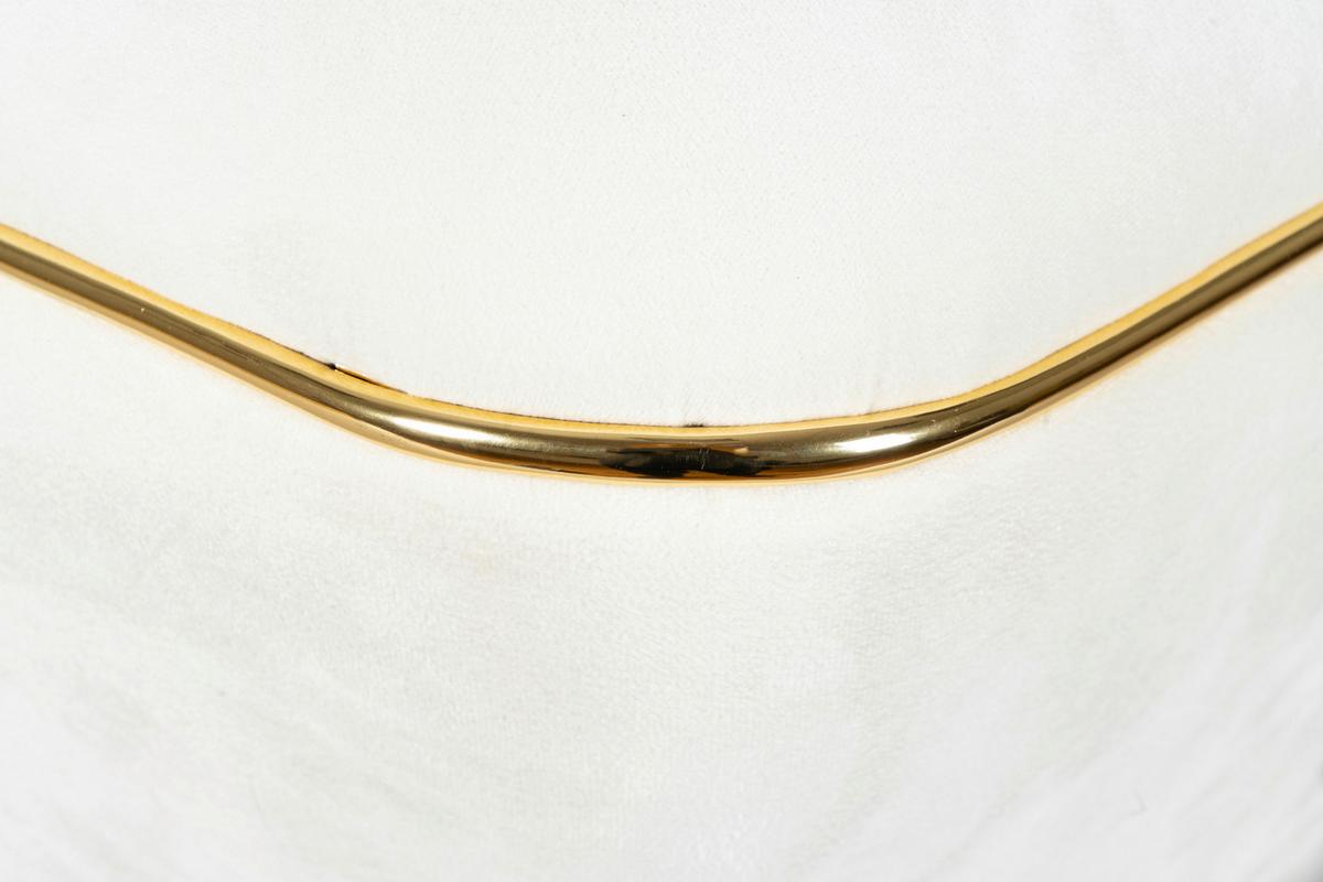 HOCKER CONTESSA 125 - Beige/Goldfarben, Design, Textil/Metall (60/42,5cm) - Kayoom