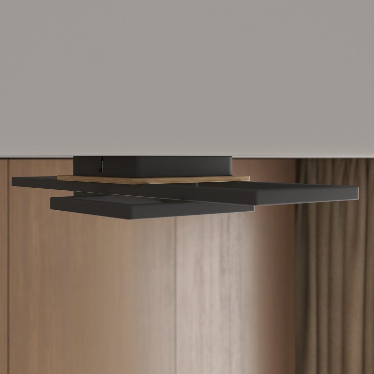 LAMPA SUFITOWA LED WORCESTER - brązowy, Basics, tworzywo sztuczne/metal (70/38/7,5cm) - Novel