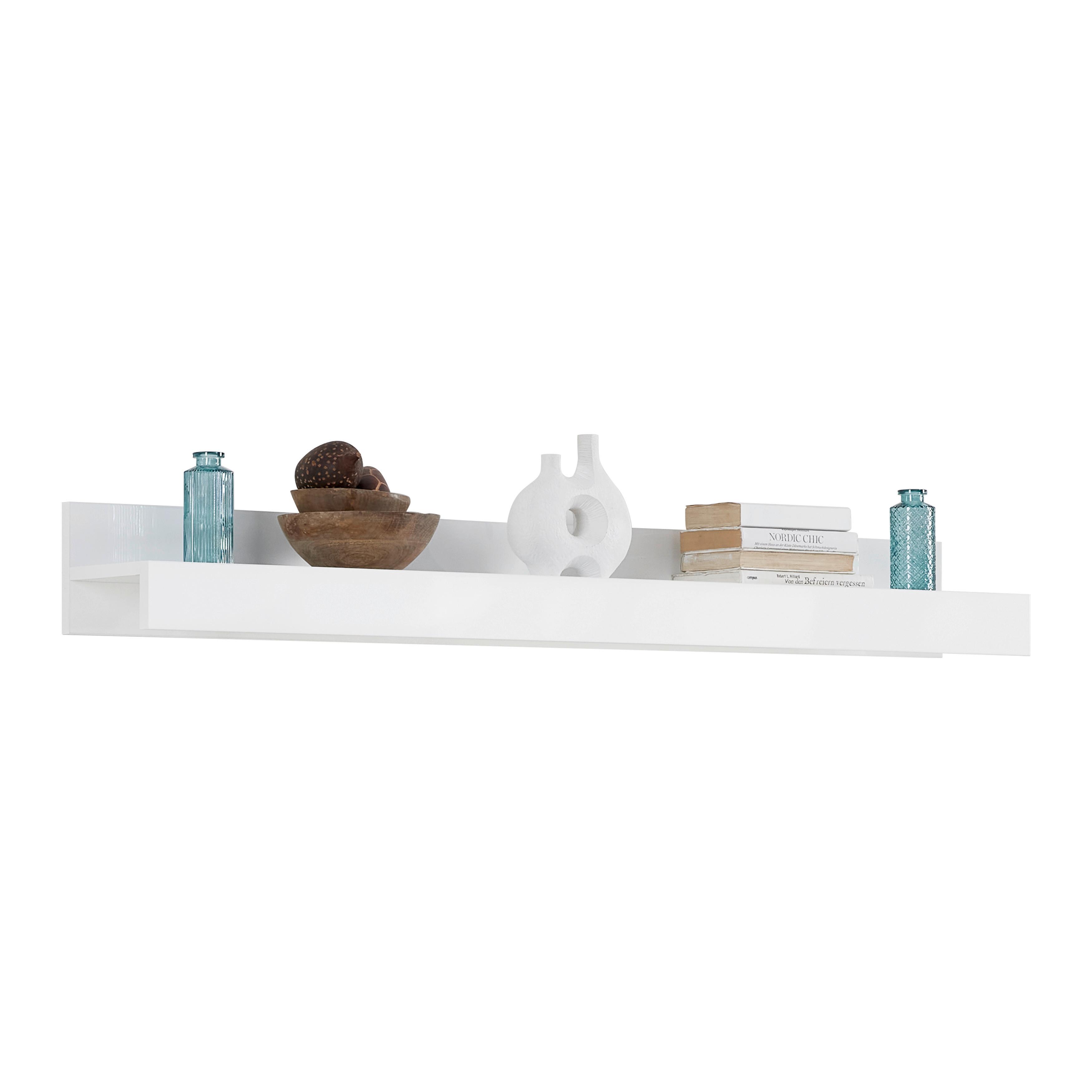Wandboard Positano in Weiß HG - Weiß Hochglanz, MODERN, Holzwerkstoff (138/22/19cm) - Mömax