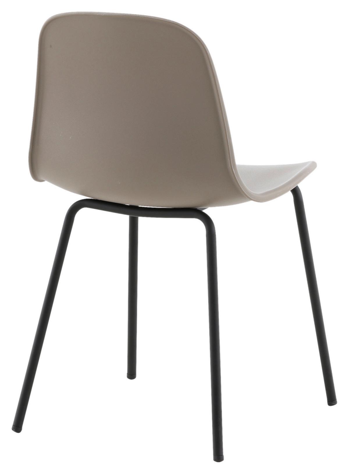 STUHL-SET ARCTIC - Greige/Schwarz, Design, Kunststoff/Metall (49/82/48cm) - Livetastic
