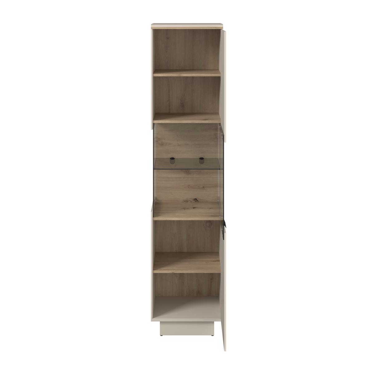 Vitrina Darius - kašmir/hrast Artisan, Trend, staklo/drvni materijal (45/195,5/37cm) - Modern Living
