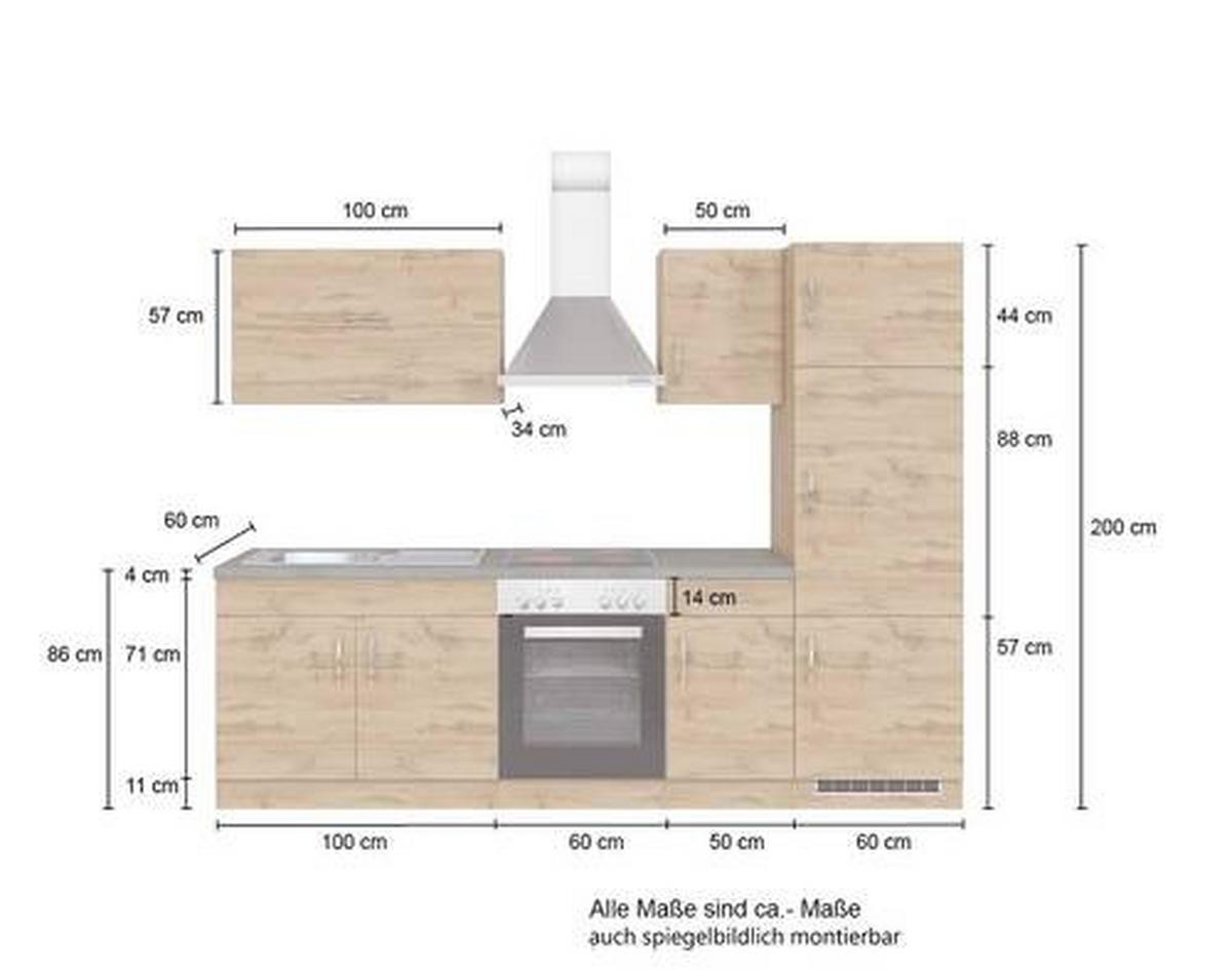 Küchenblock Sorrento mit Geräten ca. 270 cm Anthrazit - Chromfarben/Anthrazit, MODERN, Holzwerkstoff/Metall (270cm) - Held