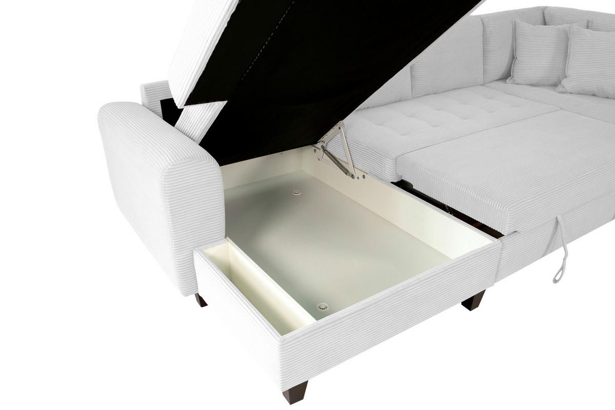 Kutna Garnitura Moritz - srebrne boje, Trend, tekstil (155/324/178cm) - Modern Living