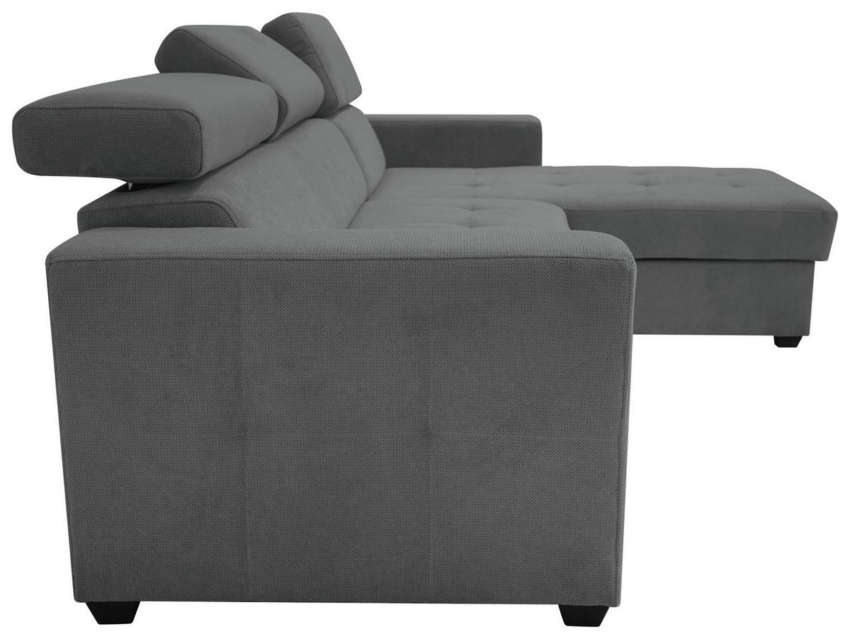 Kutna Garnitura Marco - tamno siva/crna, Konvencionalno, drvni materijal/drvo (238/78-94/170cm) - Modern Living