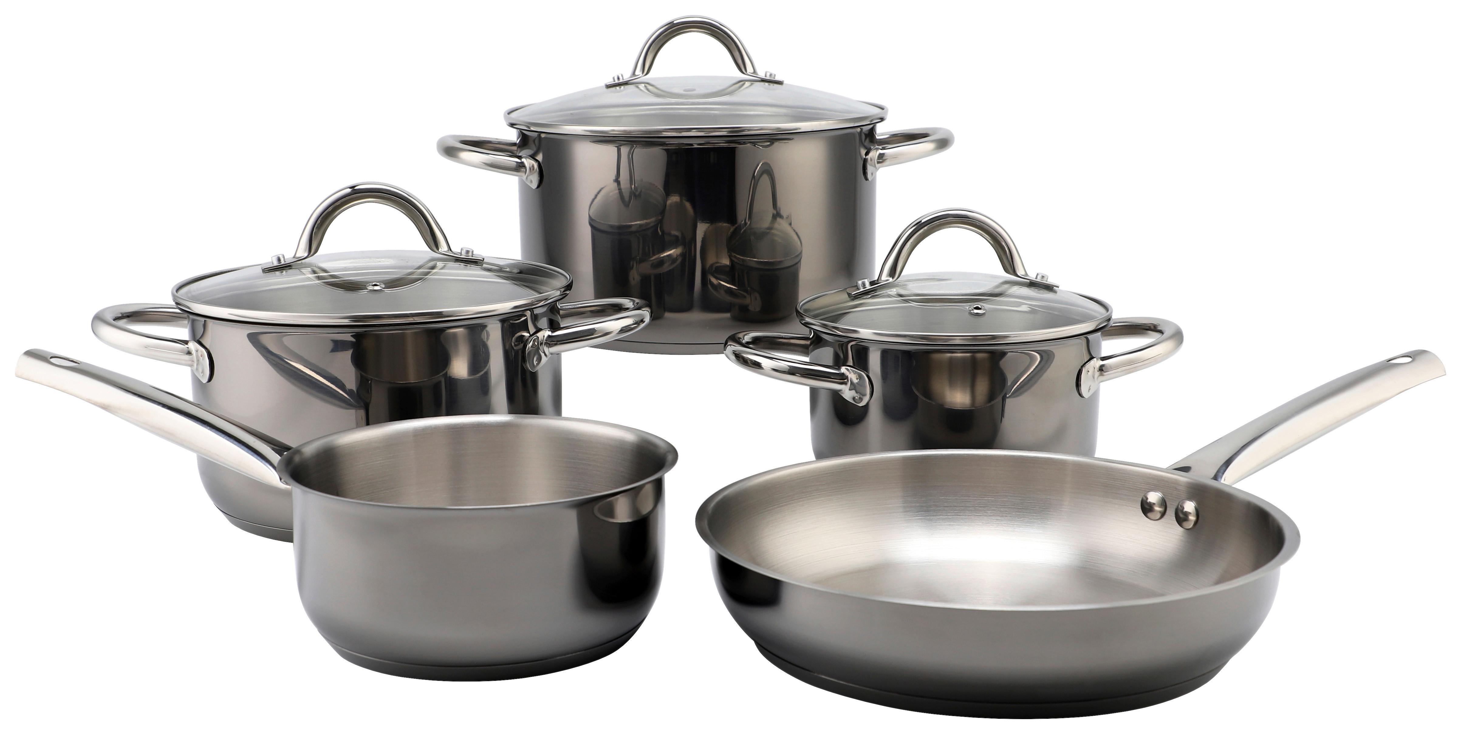 Főzőedénykészlet Ew-Ts-8040s - fekete, Basics, üveg/fém - Echtwerk