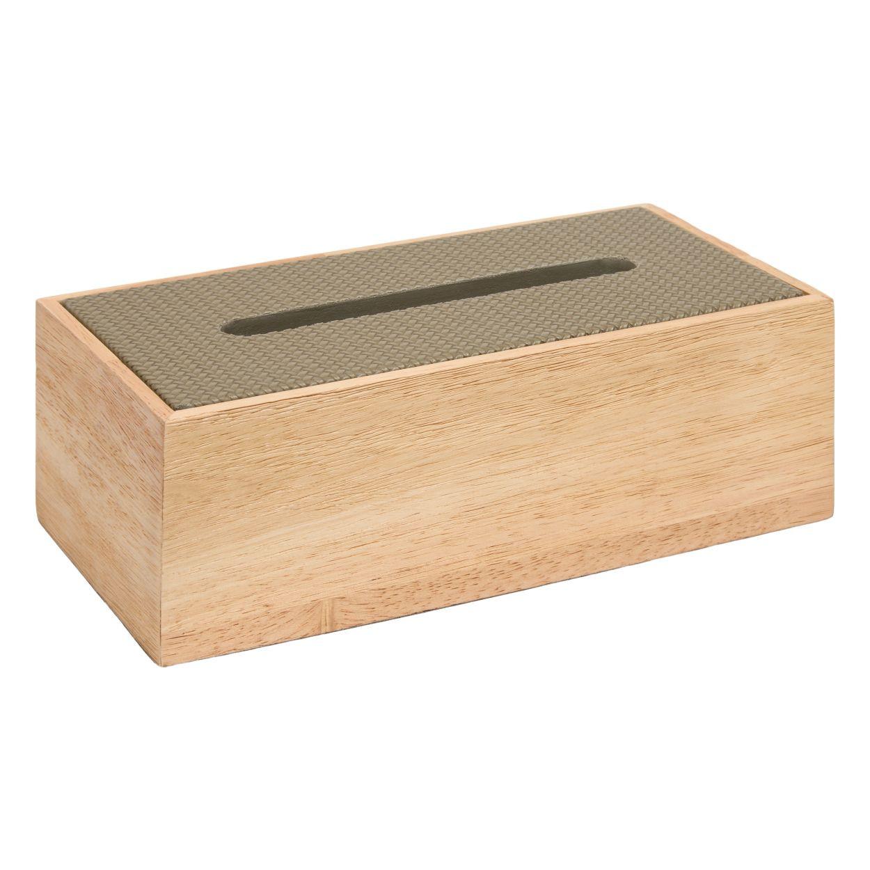 Kutija Za Maramice Rea - Khaki, Basics, drvo (27/14/9cm)