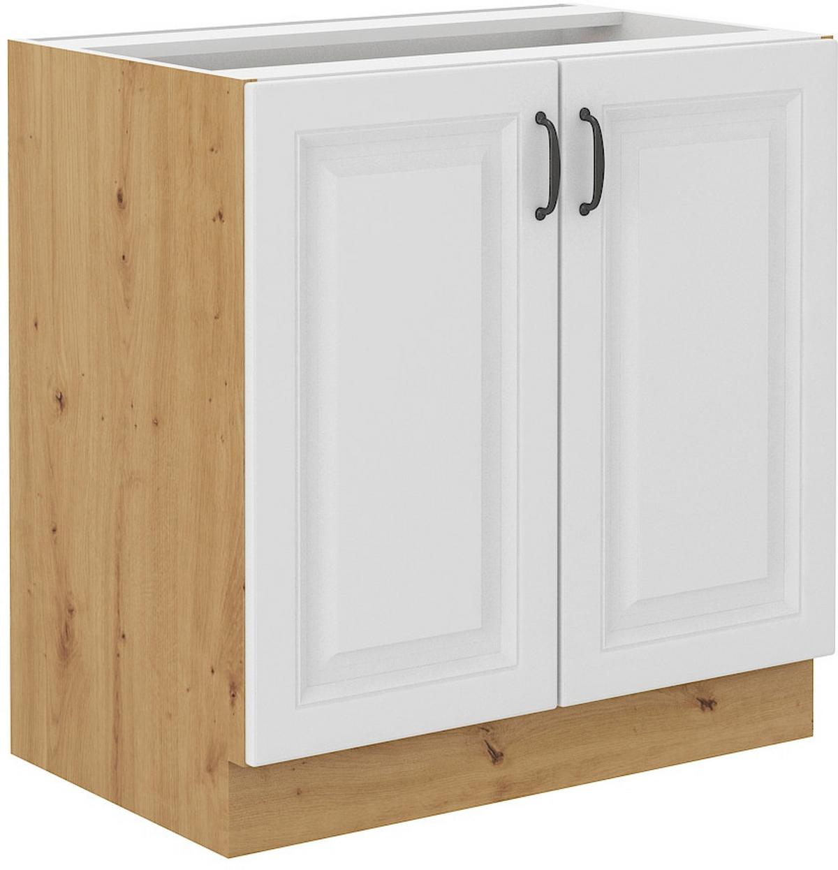 Baza 80 2 Vrata/1 Polica Stilo - bijela/hrast Artisan, Moderno, drvni materijal/metal (80/82/52cm)