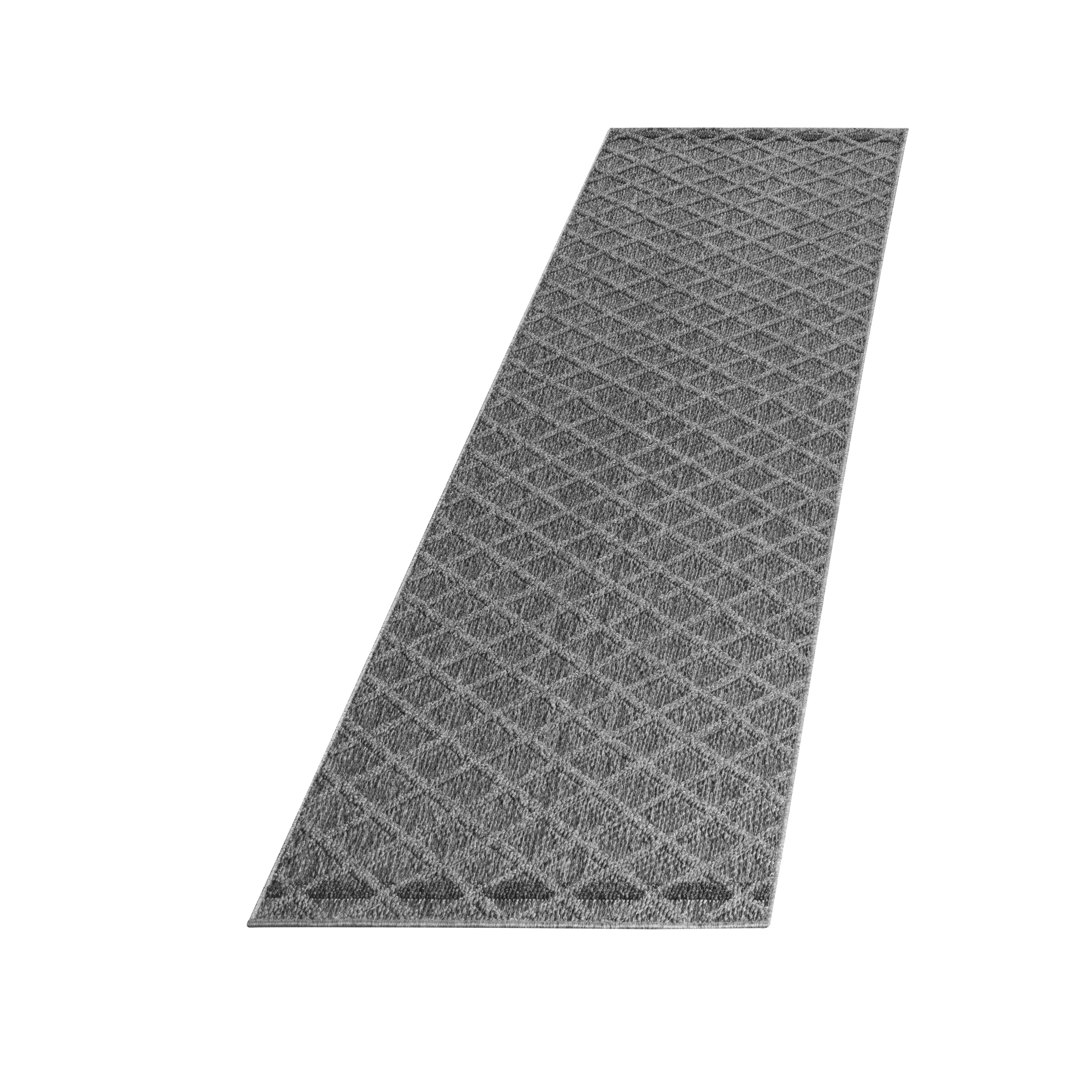 Outdoorteppich Patara Grau ca. 80x250cm - Grau, Design, Textil (80/250cm) - Novel