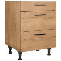 Kochfeldumbauschrank Structura Eiche - Eichefarben/Schwarz, MODERN, Holzwerkstoff/Metall (60/87/56cm) - Nobilia