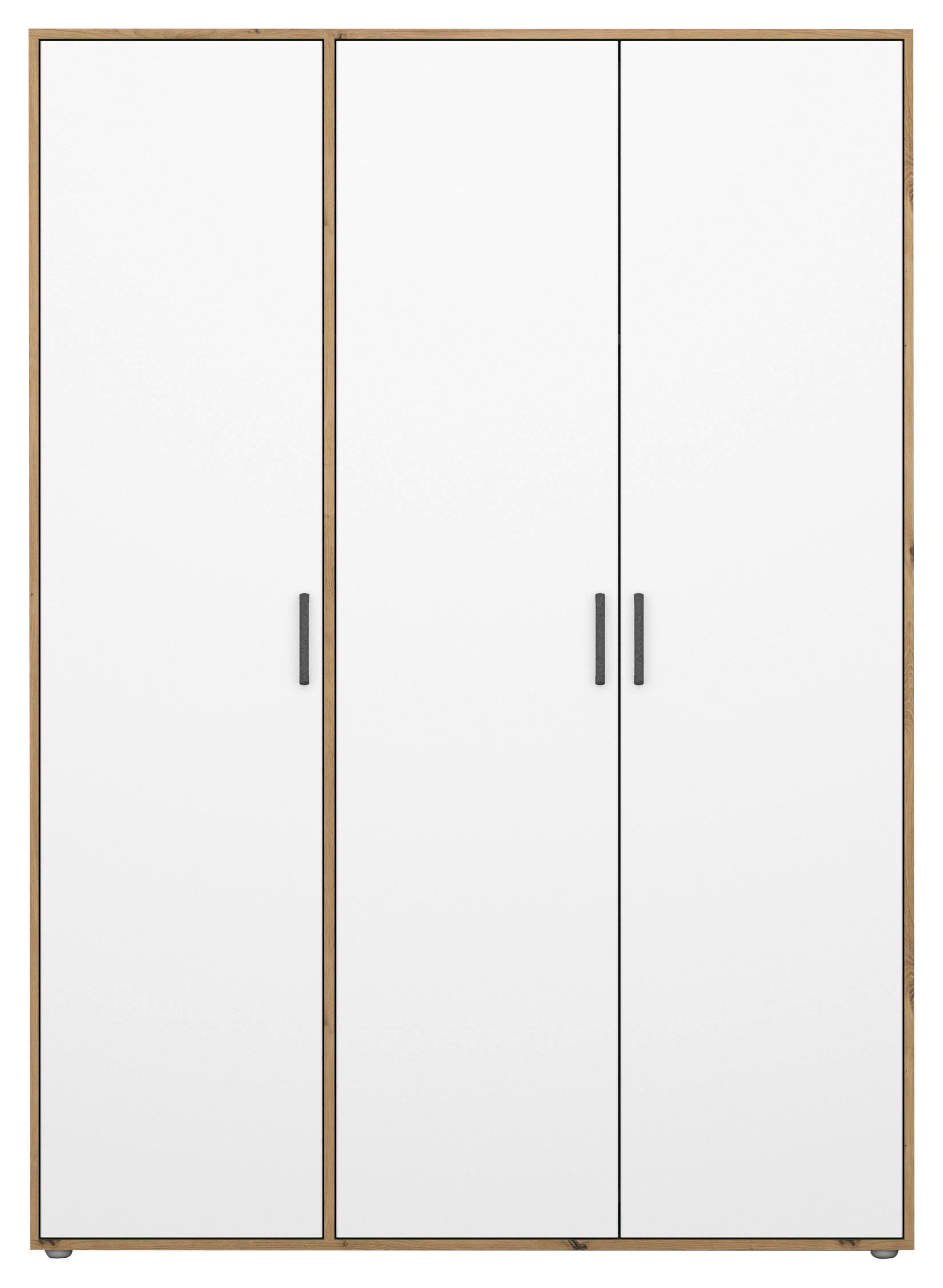 DULAP  USI ROTATIVE VOYAGER - alb/stejar Artisan, Modern, material pe bază de lemn (140/194/53cm) - Modern Living