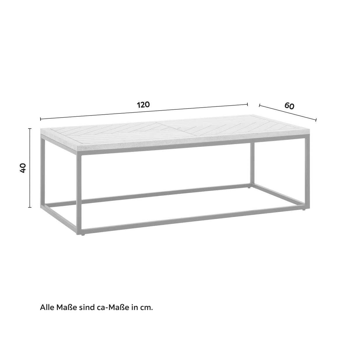 Couchtisch Catalina Eichefarben Teilmassiv - Eichefarben/Schwarz, MODERN, Holz/Holzwerkstoff (120/60/40cm) - Bessagi Home