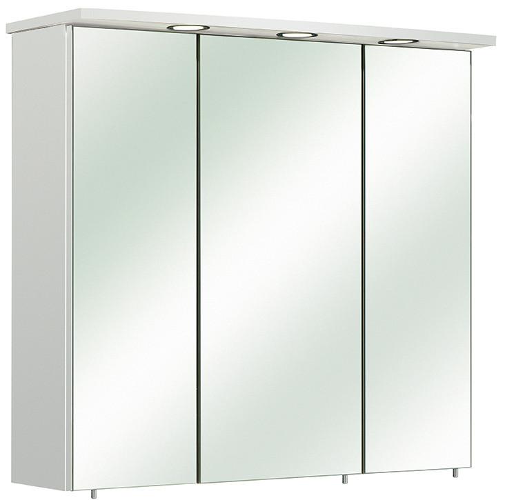 SZAFKA Z LUSTREM CARINA - biały/kolor chromowy, Konventionell, materiał drewnopochodny/metal (75/72/20cm) - Carryhome