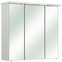 SZAFKA Z LUSTREM CARINA - biały/kolor chromowy, Konventionell, materiał drewnopochodny/metal (75/72/20cm) - Carryhome