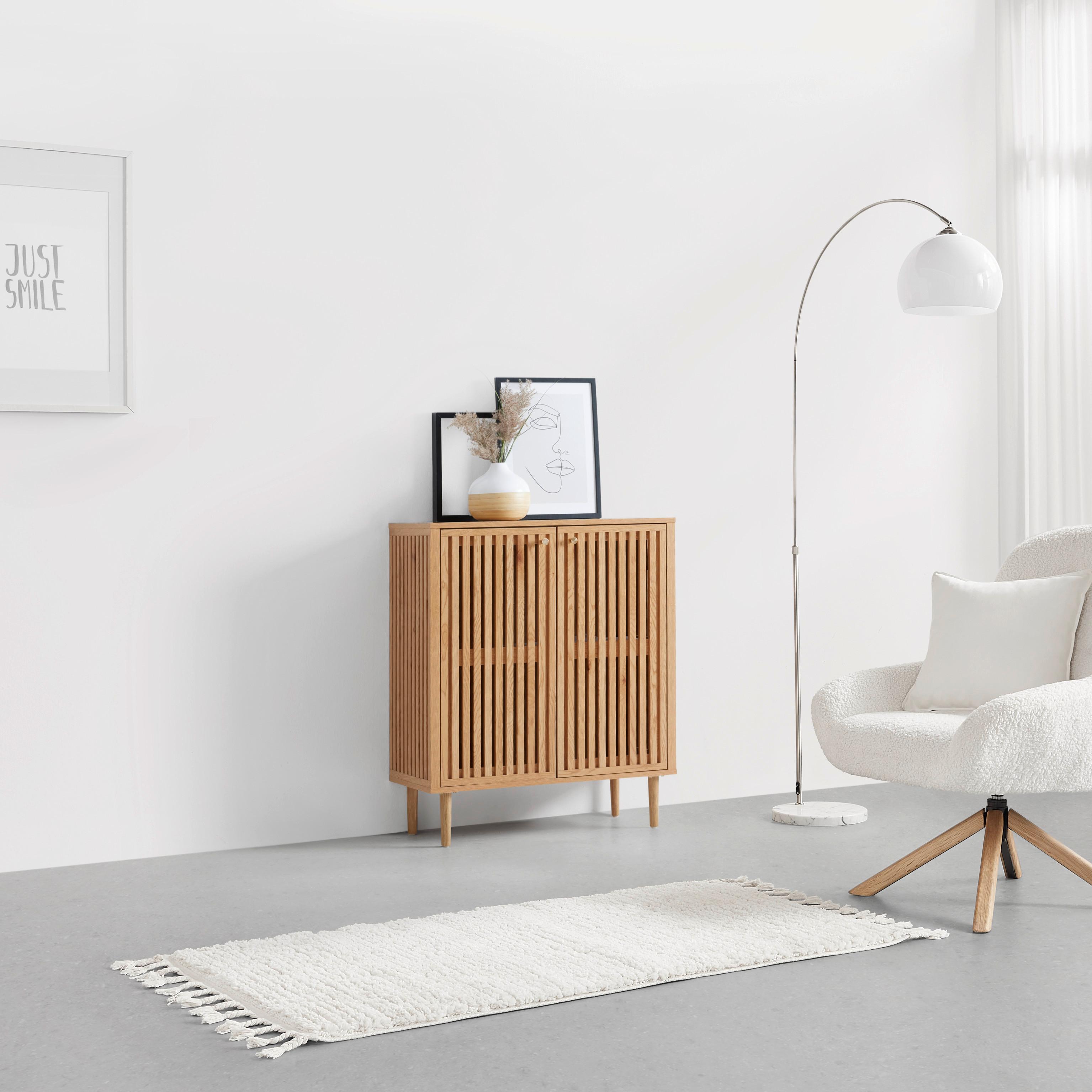 Komoda Barcelona - prirodne boje/zlatne boje, Lifestyle, papir/drvni materijal (76/90/35cm) - Modern Living
