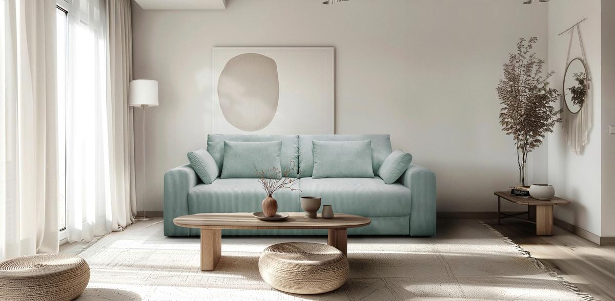 Mega Sofa Aria - boje mente/crna, Moderno, tekstil (255/94/126cm) - Modern Living