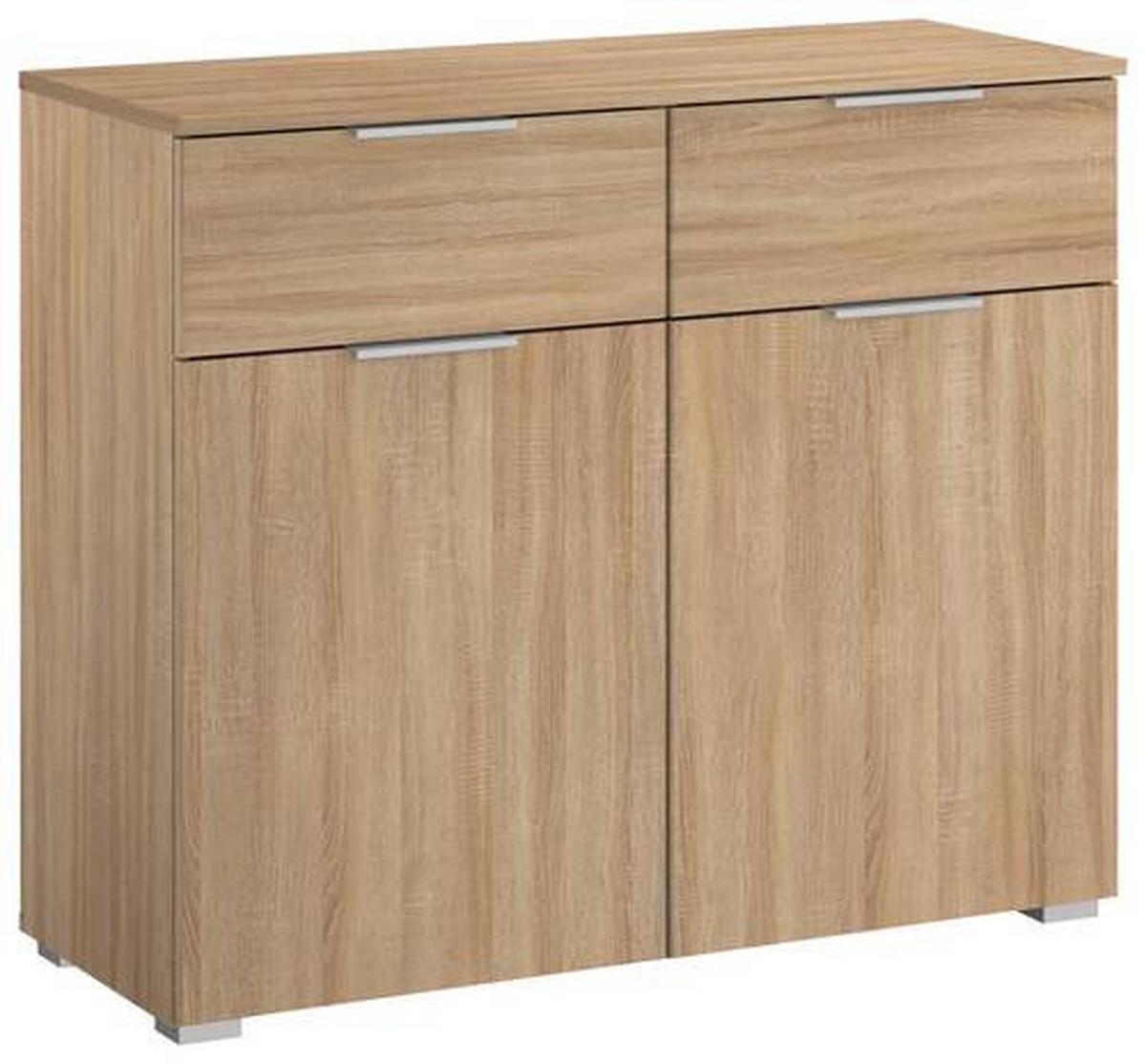 Komoda Alabama - hrast Sonoma/boje aluminija, Moderno, drvni materijal (93/81/42cm) - Modern Living