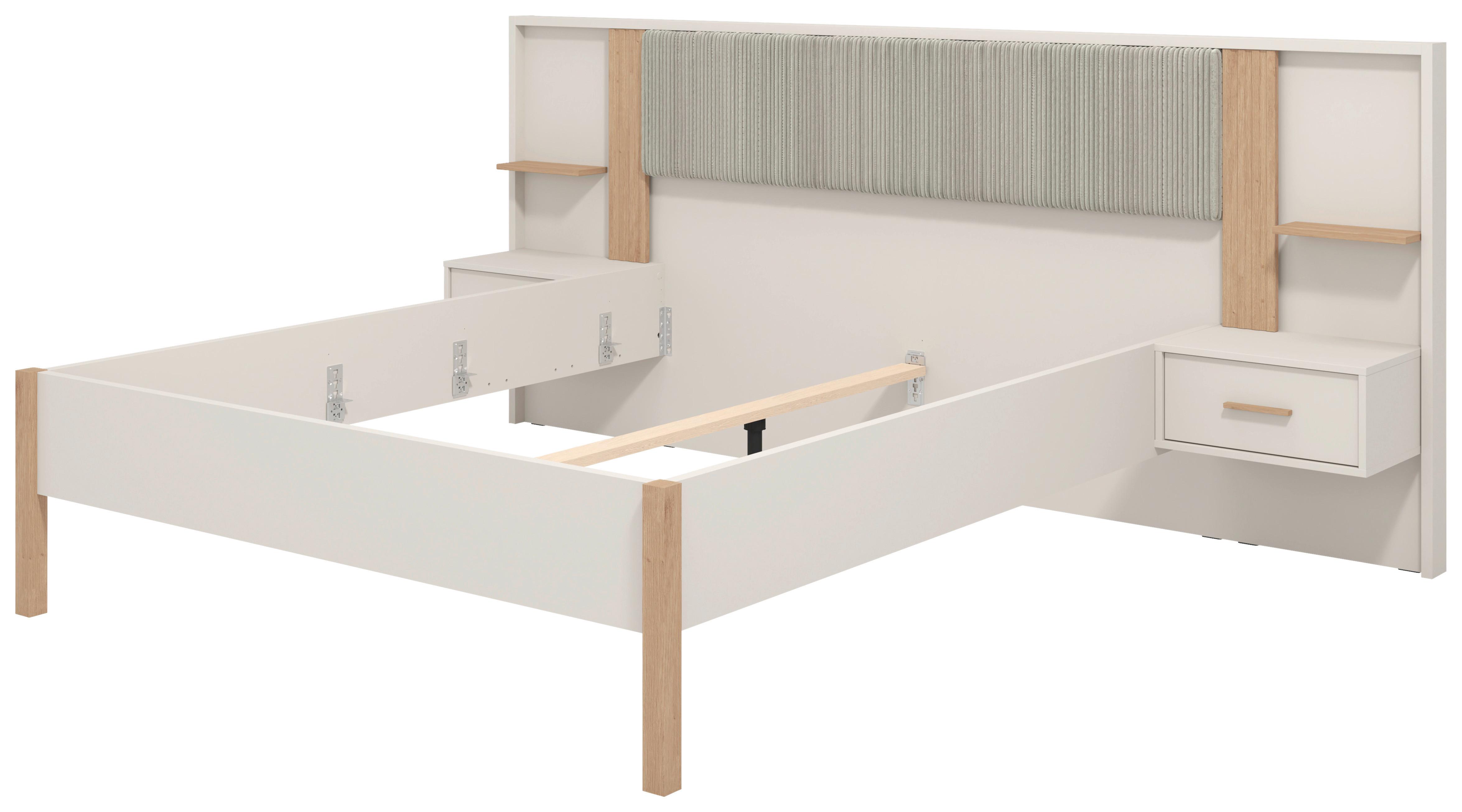 Ágykeret Belfort - kasmír/Artisan tölgy, Modern, faalapú anyag (160/200cm)