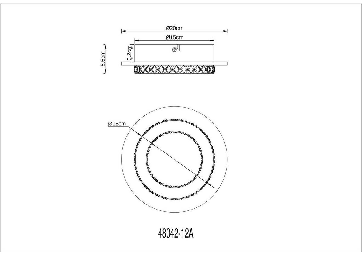 LED-DECKENLEUCHTE 48042-12A  JAYDEN - Klar/Anthrazit, Design, Kunststoff/Metall (20/5,5cm) - Globo