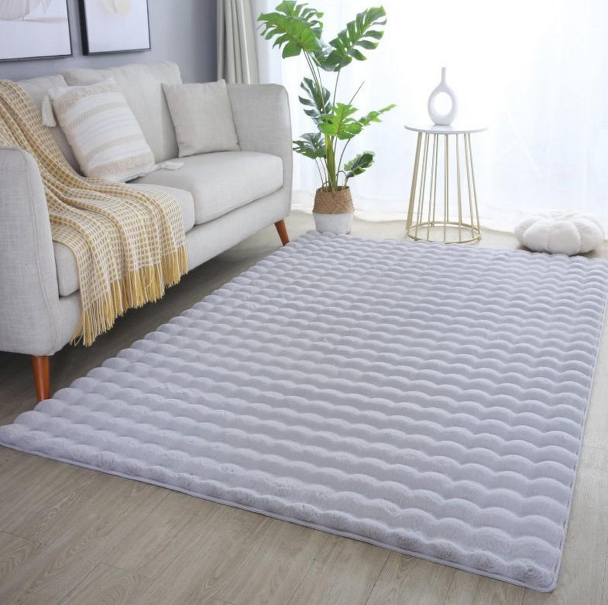 Preproga Z Visokim Florom Ambiance, Srebrna, 120x170cm - srebrne barve, Basics, tekstil (120/170cm) - Novel