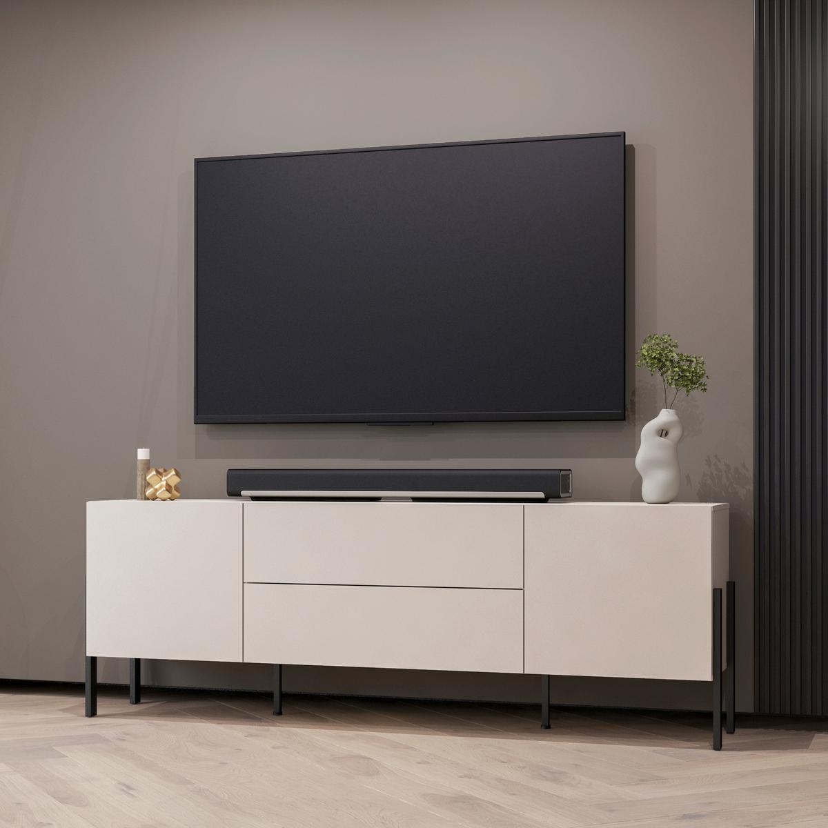 Tv Szekrény Jukon - kasmírszínű, Modern, faalapú anyag (204/70/40cm)