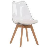 STUHL-SET EDVIN - Birkefarben/Weiß, Design, Holz/Textil (49/85/50cm) - Livetastic