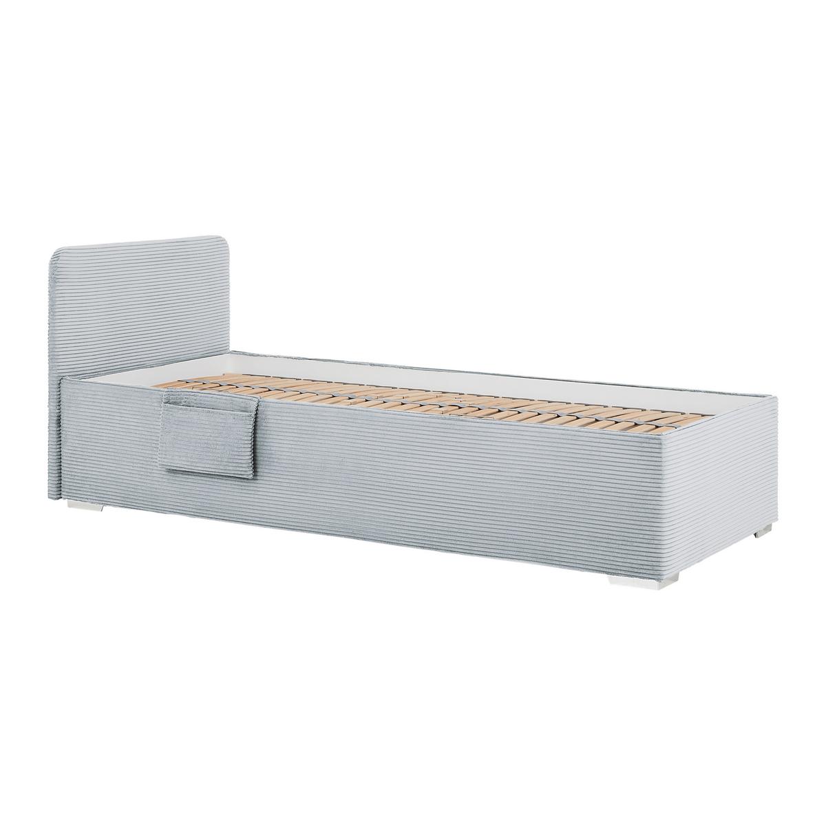 Bett Remi Graublau ca. 90x200cm - Chromfarben/Graublau, KONVENTIONELL, Holz/Kunststoff (90/200cm) - Mömax