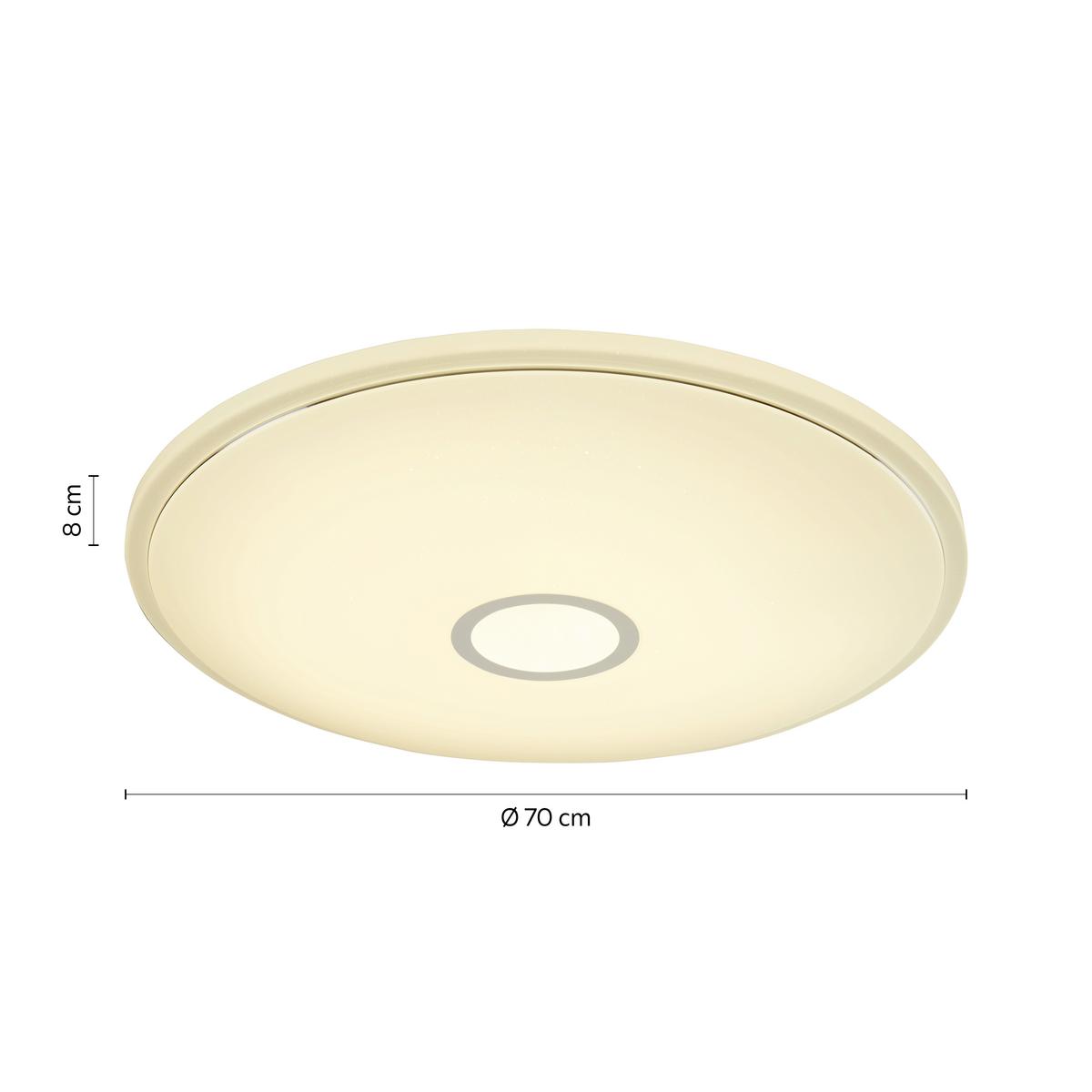 Stropna Led-svetilka Ross, Ø Ca. 68 Cm, 30 W - barve kroma/bela, Romantika, kovina/umetna masa (68/8cm) - Premium Living