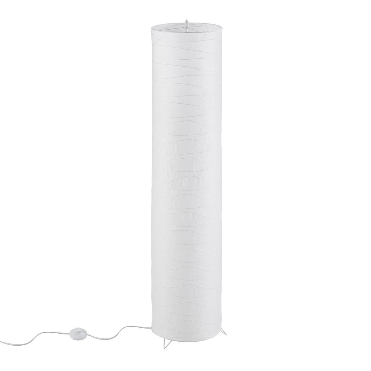 Stehleuchte Francesco max. 60 Watt - Chromfarben/Weiss, Konventionell, Papier/Metall (28/120cm) - Based