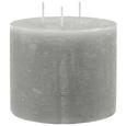 Dreidochtkerze Lia in Grau - Grau, MODERN (12/10cm) - MÖMAX modern living