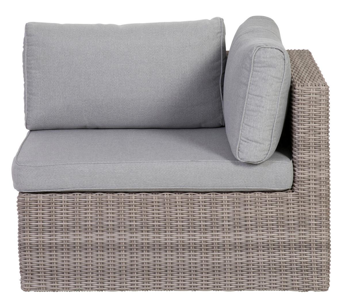 Loungegarnitur Palma 5-tlg aus Kunststoff mit Kissen - Grau, Basics, Glas/Textil (93/65/71cm) - Gardenson