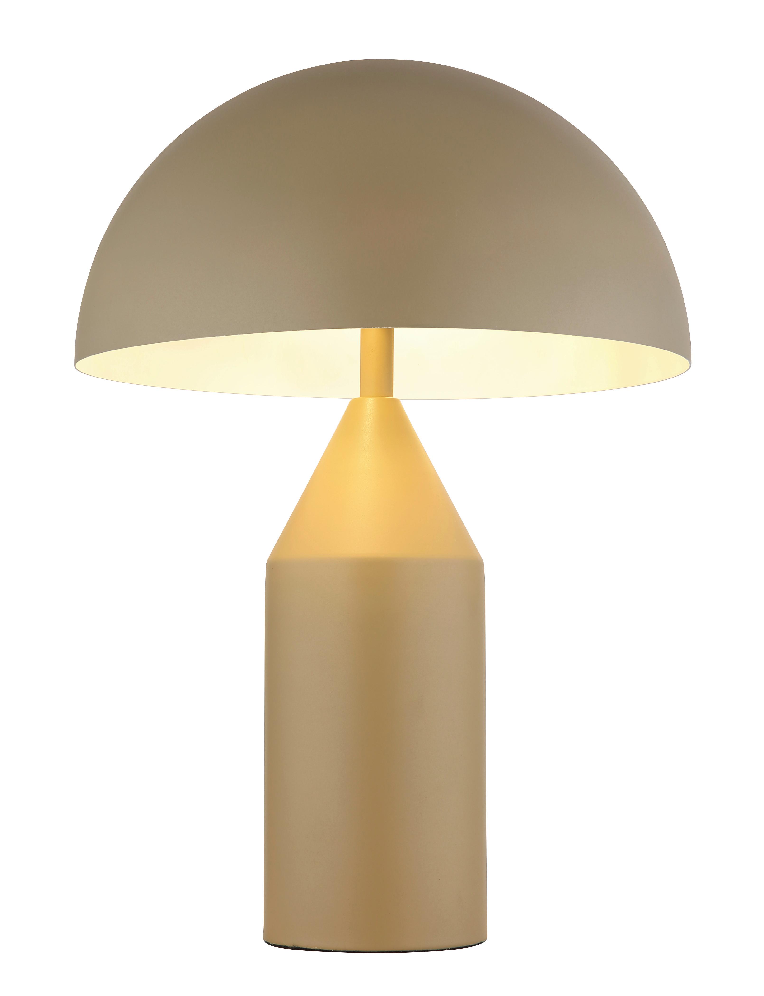 Tischleuchte Weiss/sandfarben Max. 40 Watt - Sandfarben/Weiss, Design, Metall (39cm) - Globo