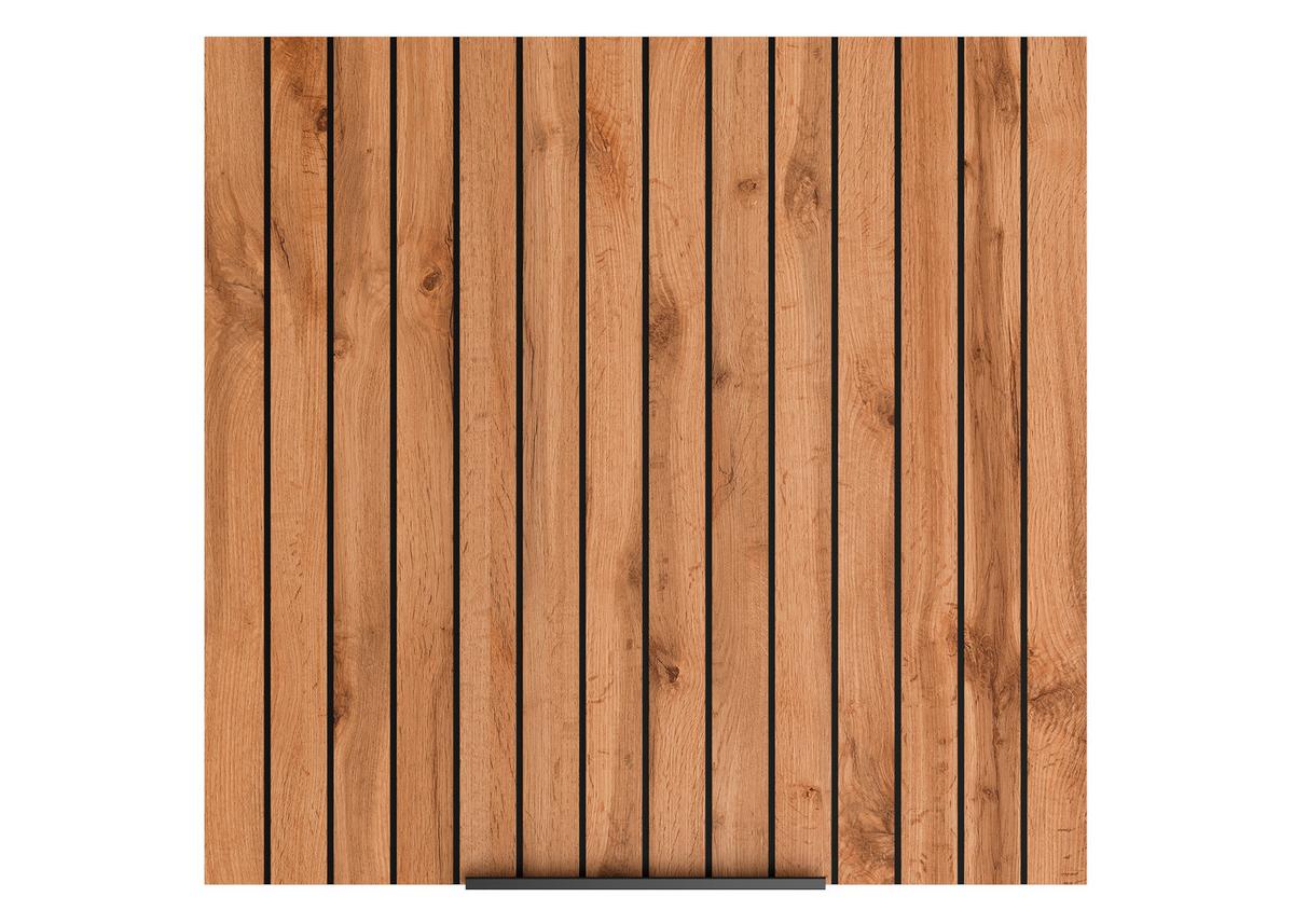 Küchenoberschrank Liverpool H1 Eiche/Graphitfarben - Eiche Wotan/Schwarz, Basics, Holzwerkstoff/Metall (60/57/34cm) - Held