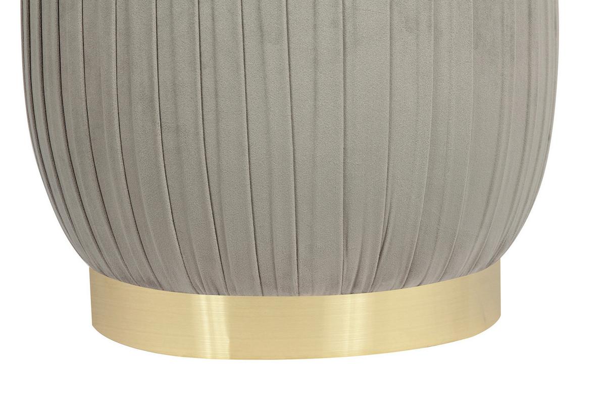 HOCKER LILJE 100 - Goldfarben/Grau, Design, Textil/Metall (43/42cm) - Kayoom