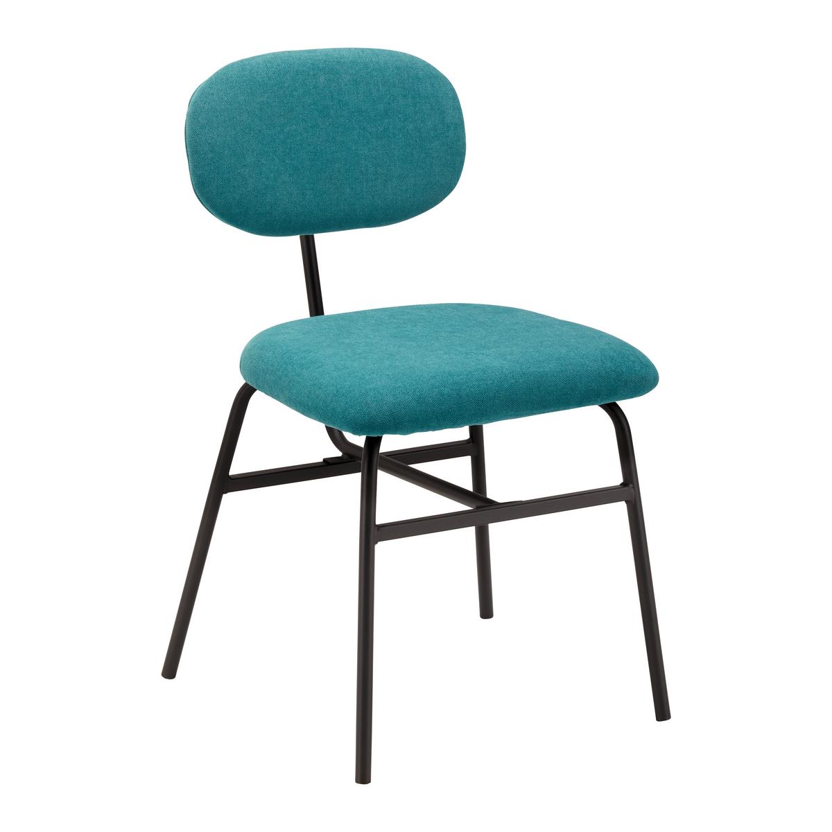 Szék Párban Pino - türkiz/fekete, Modern, textil/fa (46/80/55cm) - Bessagi Home