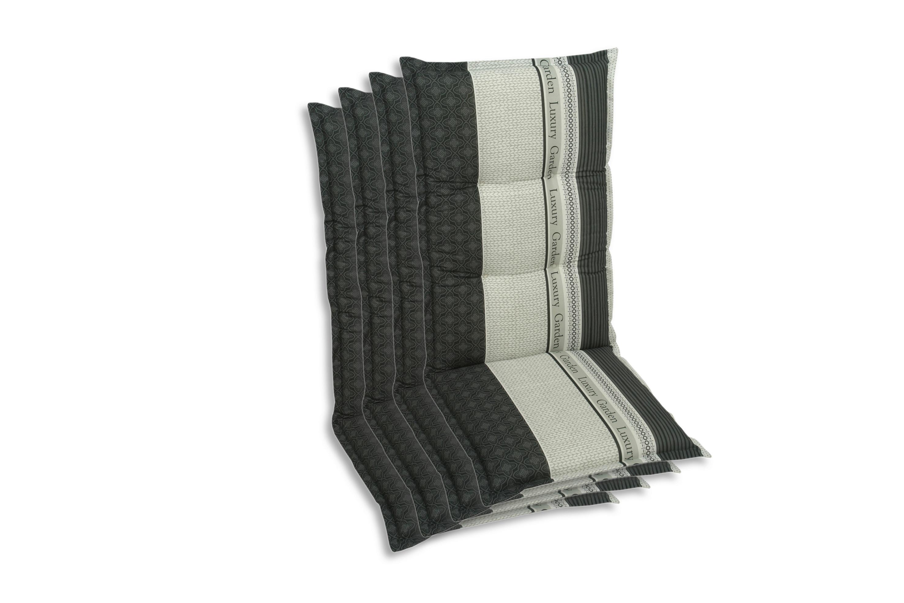 Sesselauflagenset Anthrazit, 4-teilig - Anthrazit, Basics, Textil (50/7/108cm)