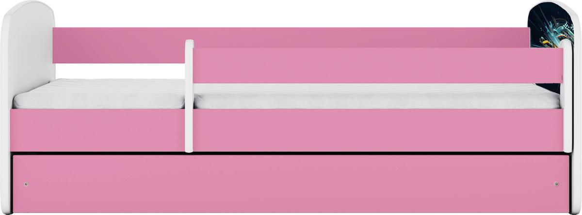 Otroška Postelja Babydreams, Bela, Roza, 80x160cm - pink/bela, Moderno, tekstil/leseni material (80/160cm) - MID.YOU