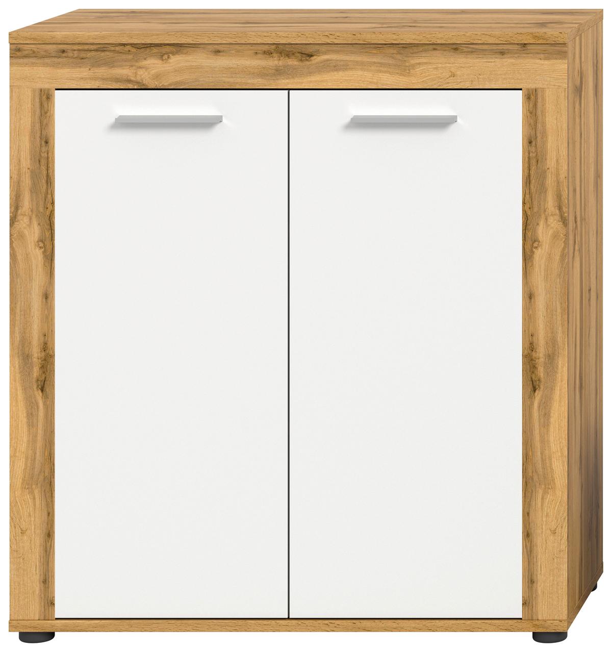 Komoda Jam - bijela/srebrne boje, Design, drvni materijal/plastika (80/88/35cm) - Modern Living