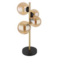 Namizna Led-svetilka Riha, S Sijalko - črna/barve medenine, Design, kovina/steklo (23,7/19,3/48cm) - Globo