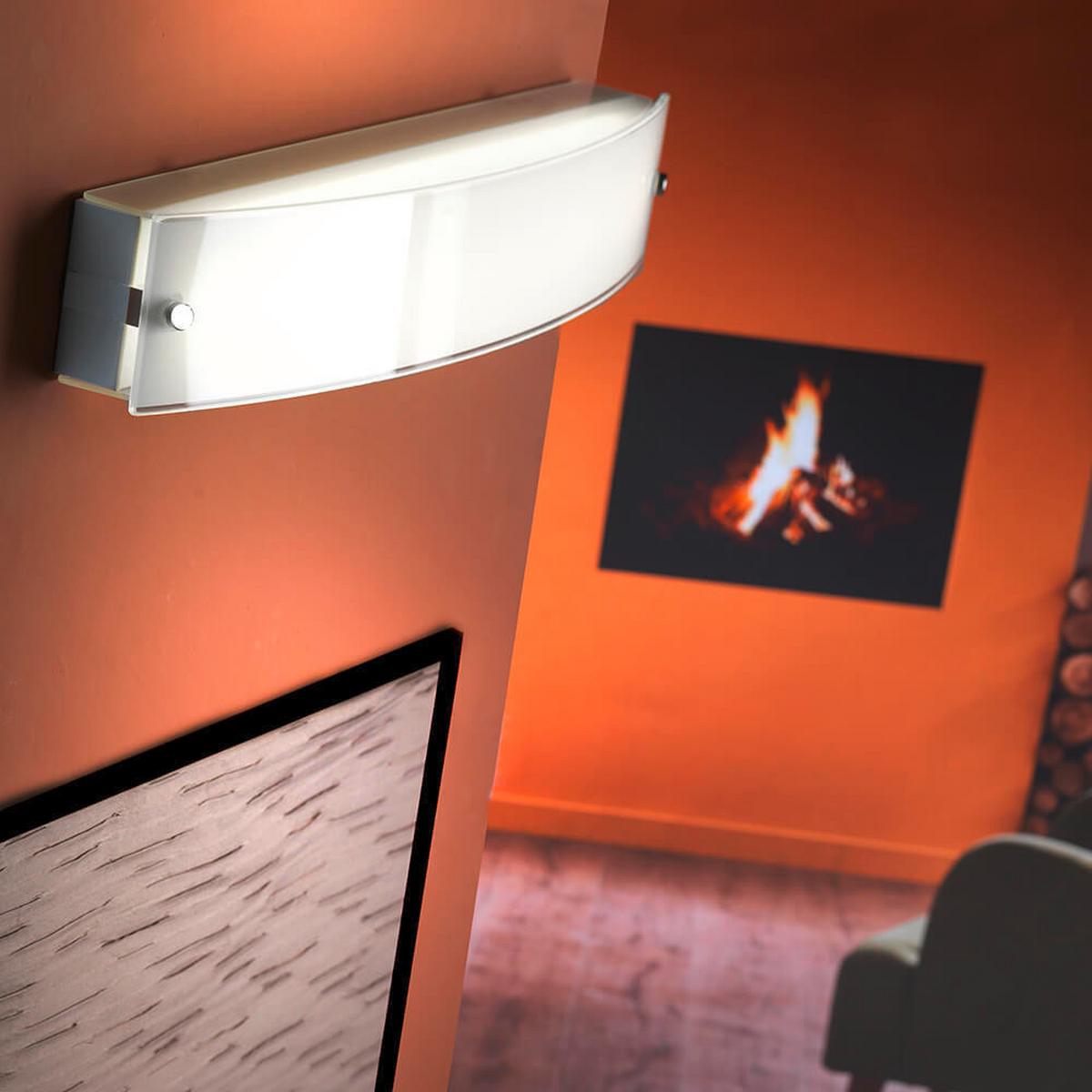 Spiegelleuchte Rettangolare Weiß max. 12 Watt - Weiß, KONVENTIONELL, Metall (45/8/8cm)