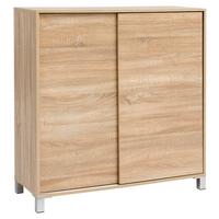Schuhschrank "WL5.713", braun - Silberfarben/Sonoma Eiche, KONVENTIONELL, Holzwerkstoff/Kunststoff (100/108/37,5cm) - MID.YOU