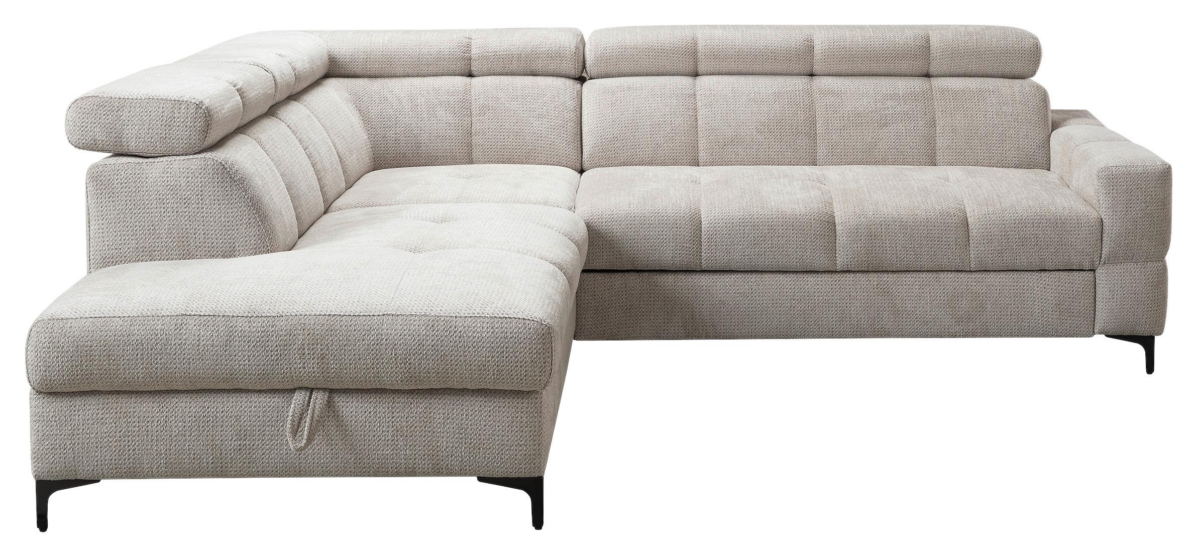 Kutna Garnitura Leno - svijetlo siva/crna, Moderno, drvni materijal/tekstil (212/79-95/254cm) - Modern Living