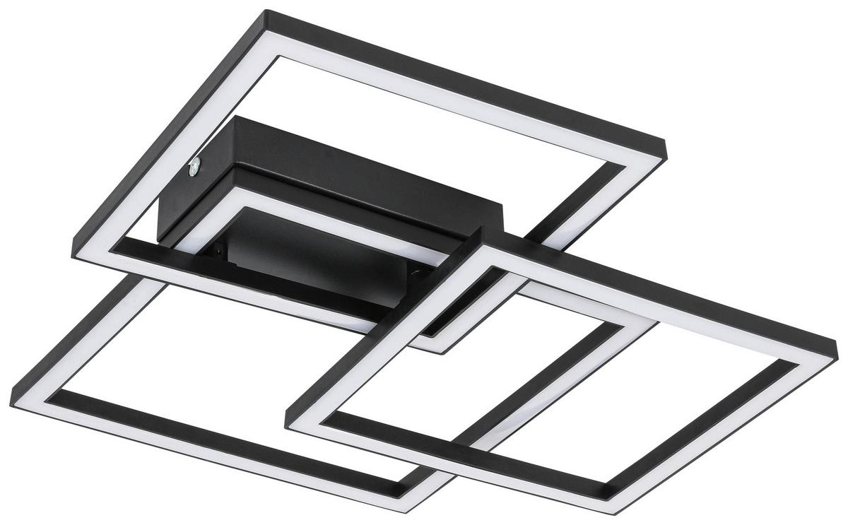 LED Mennyezeti Lámpa Timre - fekete, Modern, műanyag/fém (45,3/43,5/7,3cm) - Mömax