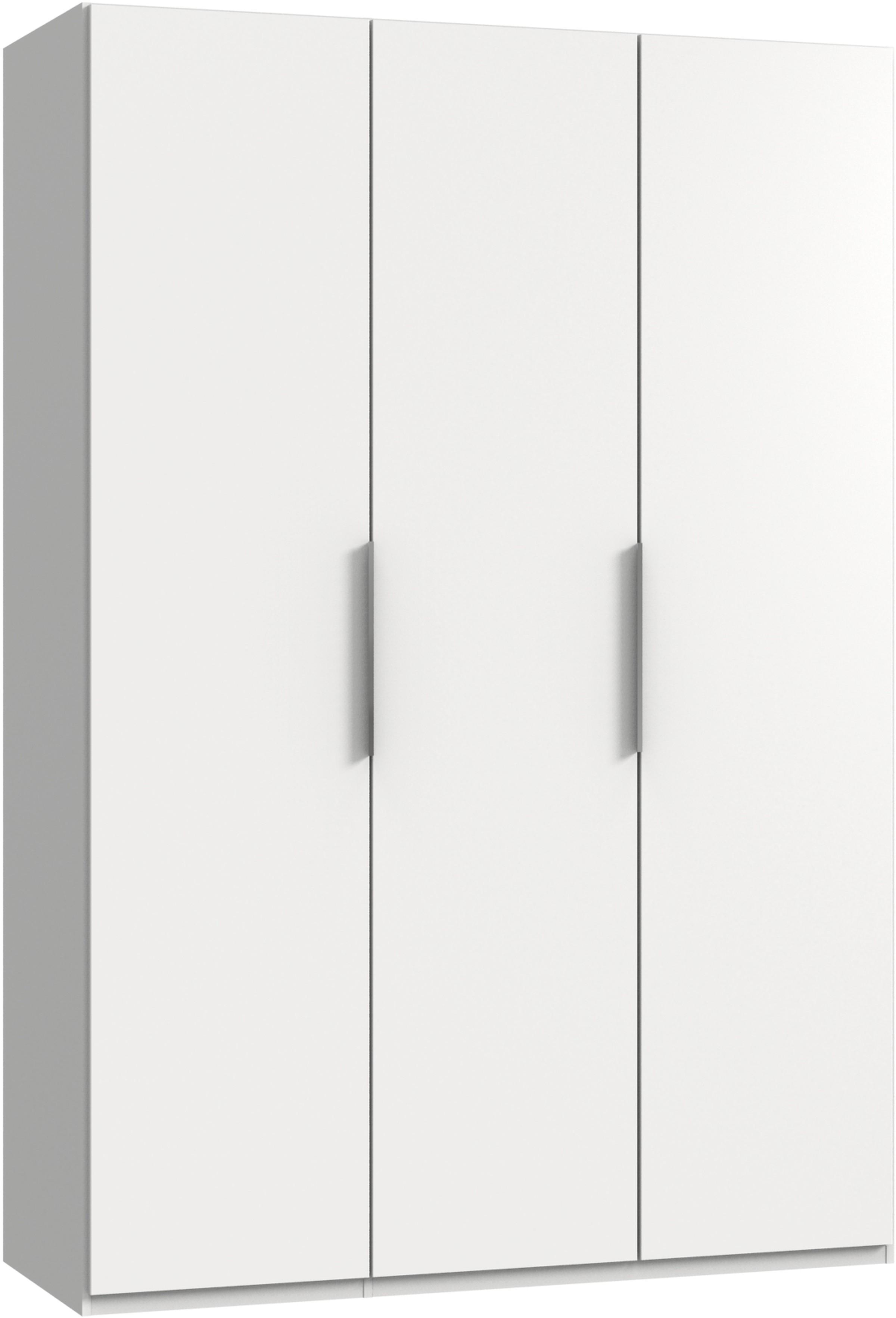 Drehtürenschrank Level 36A ca. 150x216x58 cm Weiß - Chromfarben/Weiß, MODERN, Holzwerkstoff (150/216/58cm) - MID.YOU