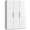 Drehtürenschrank Level 36A ca. 150x216x58 cm Weiß - Chromfarben/Weiß, MODERN, Holzwerkstoff (150/216/58cm) - MID.YOU