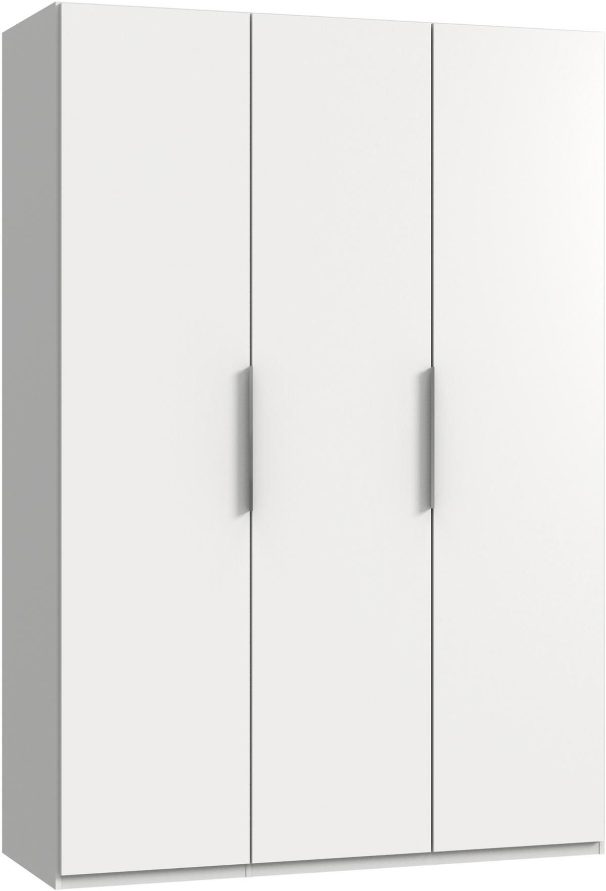 Drehtürenschrank Level 36A ca. 150x216x58 cm Weiß - Chromfarben/Weiß, MODERN, Holzwerkstoff (150/216/58cm) - MID.YOU