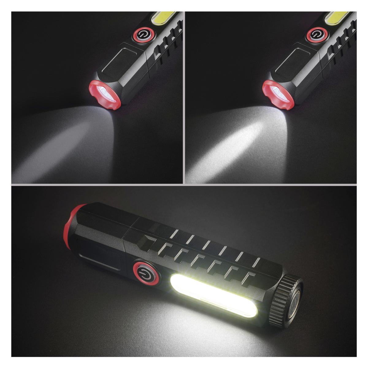Tölthető LED Elemlámpa 120 Lumen - fekete, műanyag