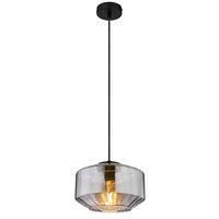 Hängeleuchte Christiana max. 40 Watt - Schwarz, Design, Glas/Metall (24/120cm) - Globo