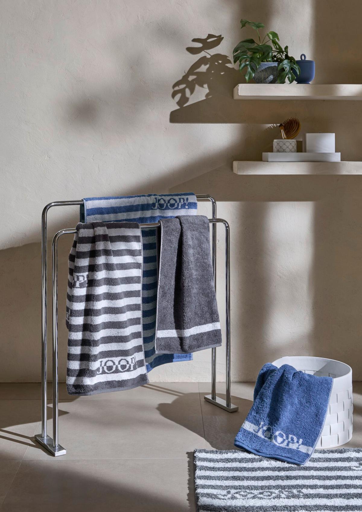 ZESTAW RĘCZNIKÓW FROTTE JOOP! SPLIT STRIPES - ciemnoszary/szary, Basics, tkanina - Joop!