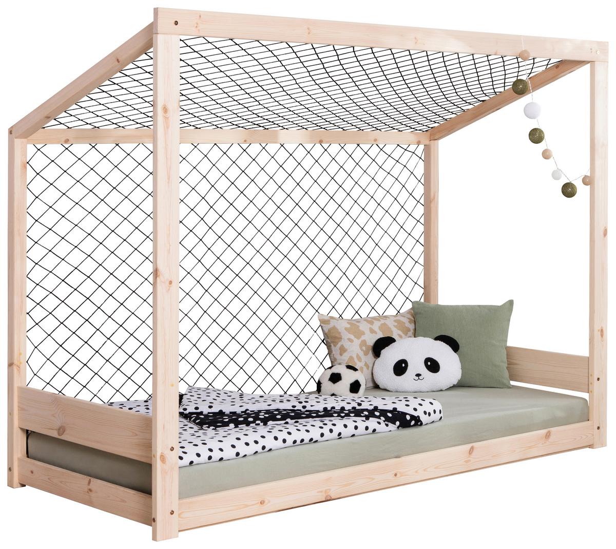 Ausziehbett Fußball Holz ca. 90x200 cm - Naturfarben, MODERN, Holz/Textil (90/200cm) - MID.YOU